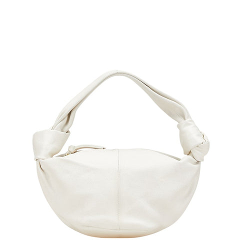 ボッテガヴェネタ ダブルノット ハンドバッグ ホワイト レザー レディース BOTTEGAVENETA 【中古】