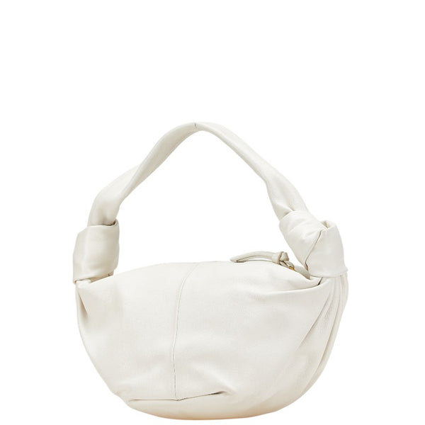 ボッテガヴェネタ ダブルノット ハンドバッグ ホワイト レザー レディース BOTTEGAVENETA 【中古】