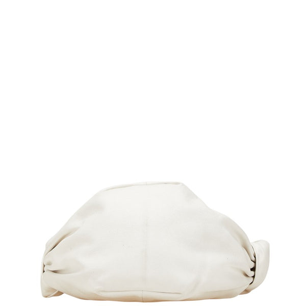 ボッテガヴェネタ ダブルノット ハンドバッグ ホワイト レザー レディース BOTTEGAVENETA 【中古】