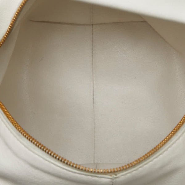 ボッテガヴェネタ ダブルノット ハンドバッグ ホワイト レザー レディース BOTTEGAVENETA 【中古】