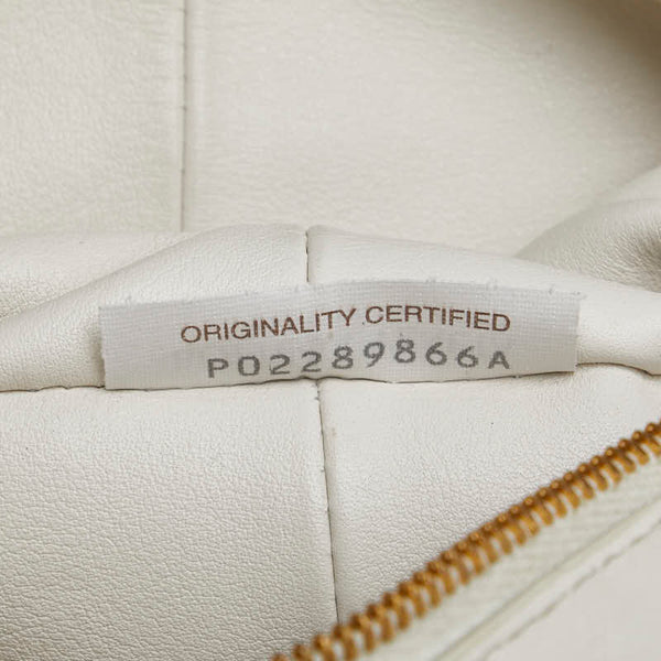 ボッテガヴェネタ ダブルノット ハンドバッグ ホワイト レザー レディース BOTTEGAVENETA 【中古】