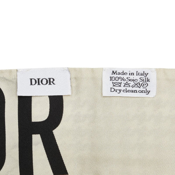 ディオール 30 MONTAIGNE スカーフ ベージュ ブラック シルク レディース Dior 【中古】