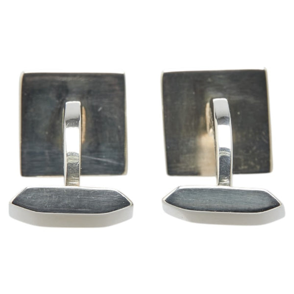 エルメス Ｈロゴ スクエア カフス カフリンクス SV925 シルバー メンズ HERMES 【中古】