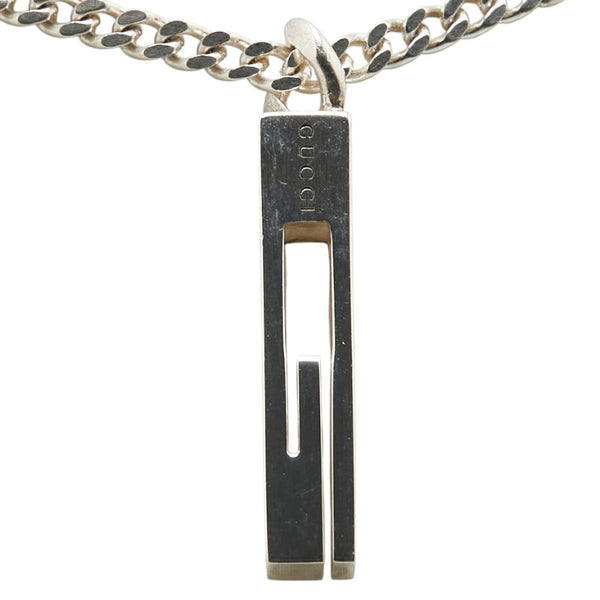 グッチ ロゴ ネックレス シルバー SV925 シルバー レディース GUCCI 【中古】