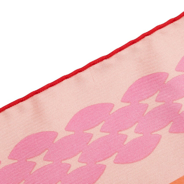 カルティエ 指輪柄 トリニティリング パンテールブレス レッド スカーフ ピンク マルチカラー シルク レディース CARTIER 【中古】