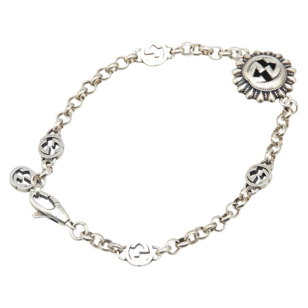 グッチ インターロッキングG ブレスレット SV925 シルバー レディース GUCCI 【中古】