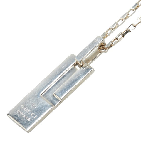 グッチ ロゴプレート ネックレス シルバー SV925 シルバー レディース GUCCI 【中古】