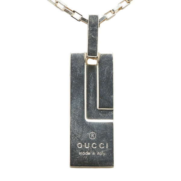 グッチ ロゴプレート ネックレス シルバー SV925 シルバー レディース GUCCI 【中古】