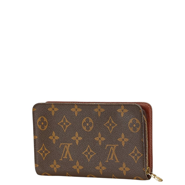 ルイ ヴィトン モノグラム ポルトモネジップ 長財布 ラウンドファスナー M61727 ブラウン PVC レザー レディース LOUIS VUITTON 【中古】