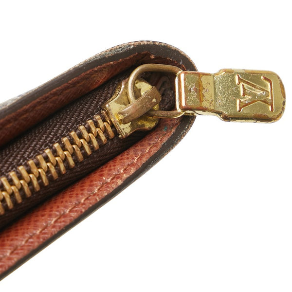 ルイ ヴィトン モノグラム ポルトモネジップ 長財布 ラウンドファスナー M61727 ブラウン PVC レザー レディース LOUIS VUITTON 【中古】