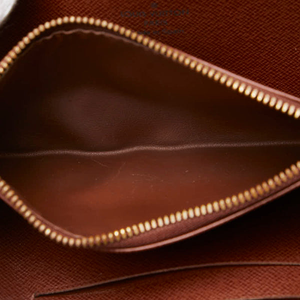 ルイ ヴィトン モノグラム ポルトモネジップ 長財布 ラウンドファスナー M61727 ブラウン PVC レザー レディース LOUIS VUITTON 【中古】