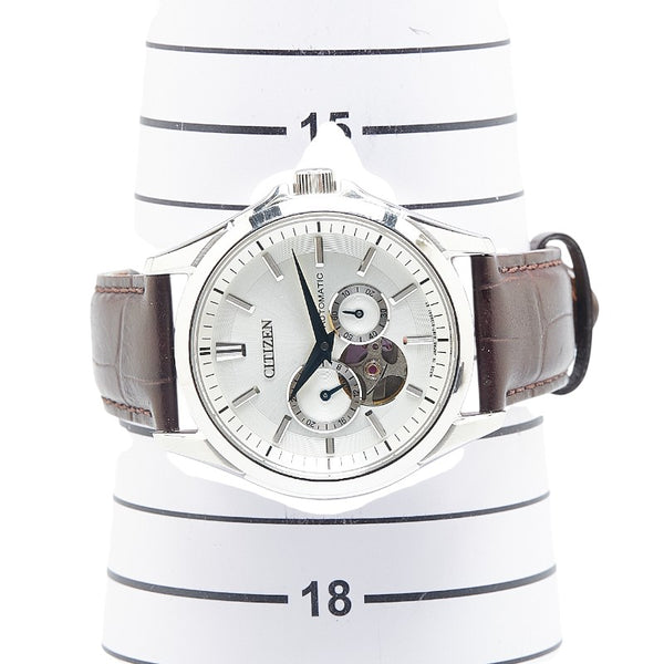 シチズン シチズン コレクション メカニカル 腕時計 4197-S098190 自動巻き(手巻付き) シルバー文字盤 ステンレススチール レザー メンズ CITIZEN 【中古】