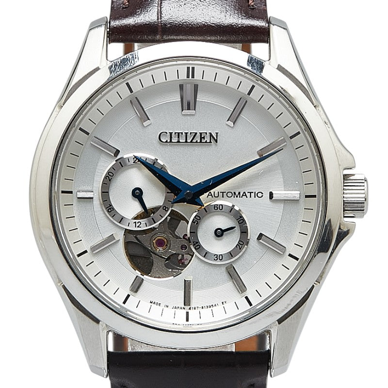 シチズン シチズン コレクション メカニカル 腕時計 4197-S098190 自動巻き(手巻付き) シルバー文字盤 ステンレススチール レザー メンズ CITIZEN 【中古】