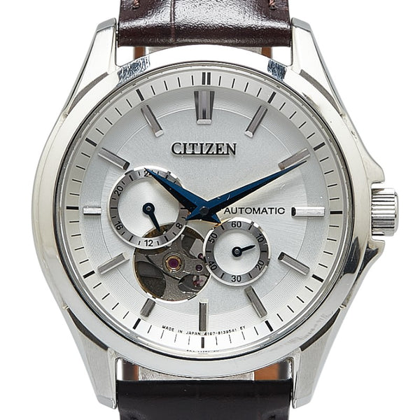 シチズン シチズン コレクション メカニカル 腕時計 4197-S098190 自動巻き(手巻付き) シルバー文字盤 ステンレススチール レザー メンズ CITIZEN 【中古】