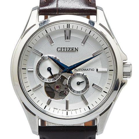 シチズン シチズン コレクション メカニカル 腕時計 4197-S098190 自動巻き(手巻付き) シルバー文字盤 ステンレススチール レザー メンズ CITIZEN 【中古】