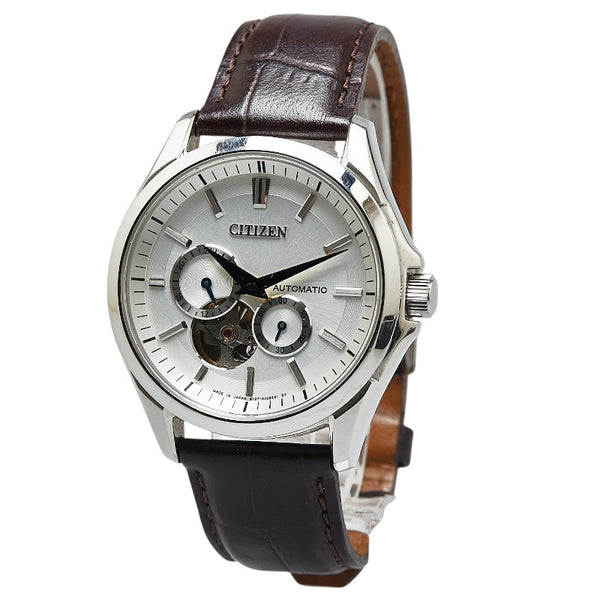 シチズン シチズン コレクション メカニカル 腕時計 4197-S098190 自動巻き(手巻付き) シルバー文字盤 ステンレススチール レザー メンズ CITIZEN 【中古】