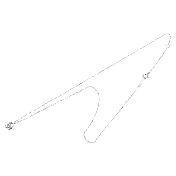 ヨンドシー K18WG ホワイトゴールド アクアマリン ダイヤ ペンダントネックレス レディース 4℃ 【中古】