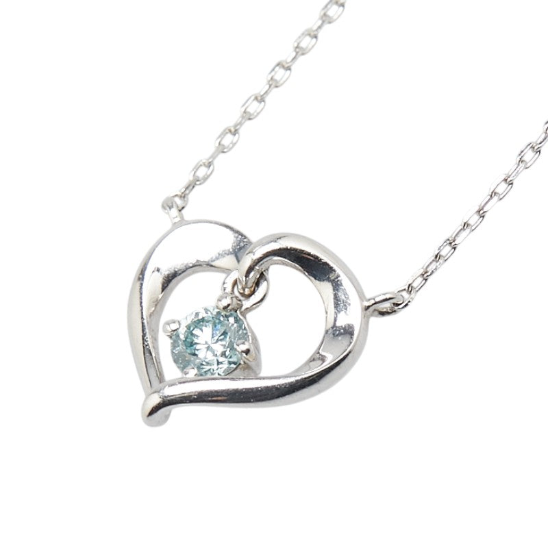 カナルヨンドシー K18WG ホワイトゴールド ダイヤ ハート モチーフ ペンダントネックレス レディース canal4℃ 【中古】