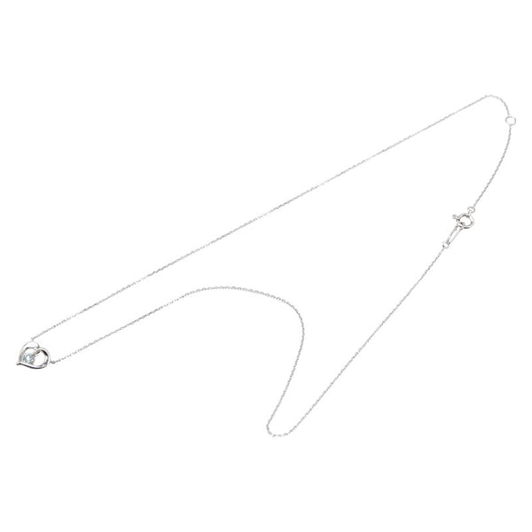 カナルヨンドシー K18WG ホワイトゴールド ダイヤ ハート モチーフ ペンダントネックレス レディース canal4℃ 【中古】