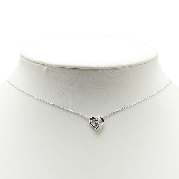 カナルヨンドシー K18WG ホワイトゴールド ダイヤ ハート モチーフ ペンダントネックレス レディース canal4℃ 【中古】