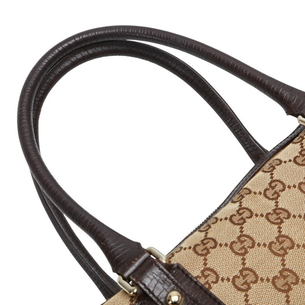 グッチ GGキャンバス ハスラービット ハンドバッグ 141503 ベージュ ブラウン キャンバス レザー レディース GUCCI 【中古】