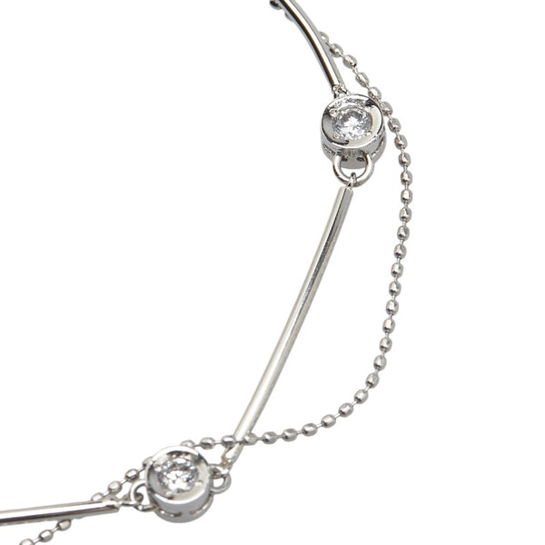 Pt850 プラチナ ダイヤ0.30ct 2連 ブレスレット レディース 【中古】
