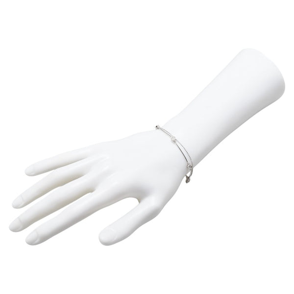 Pt850 プラチナ ダイヤ0.30ct 2連 ブレスレット レディース 【中古】