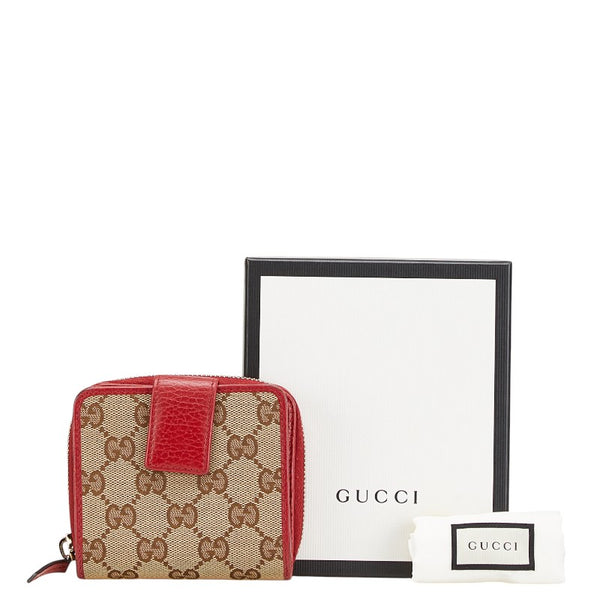 グッチ GGキャンバス 長財布 346056 ベージュ レッド キャンバス レディース GUCCI 【中古】