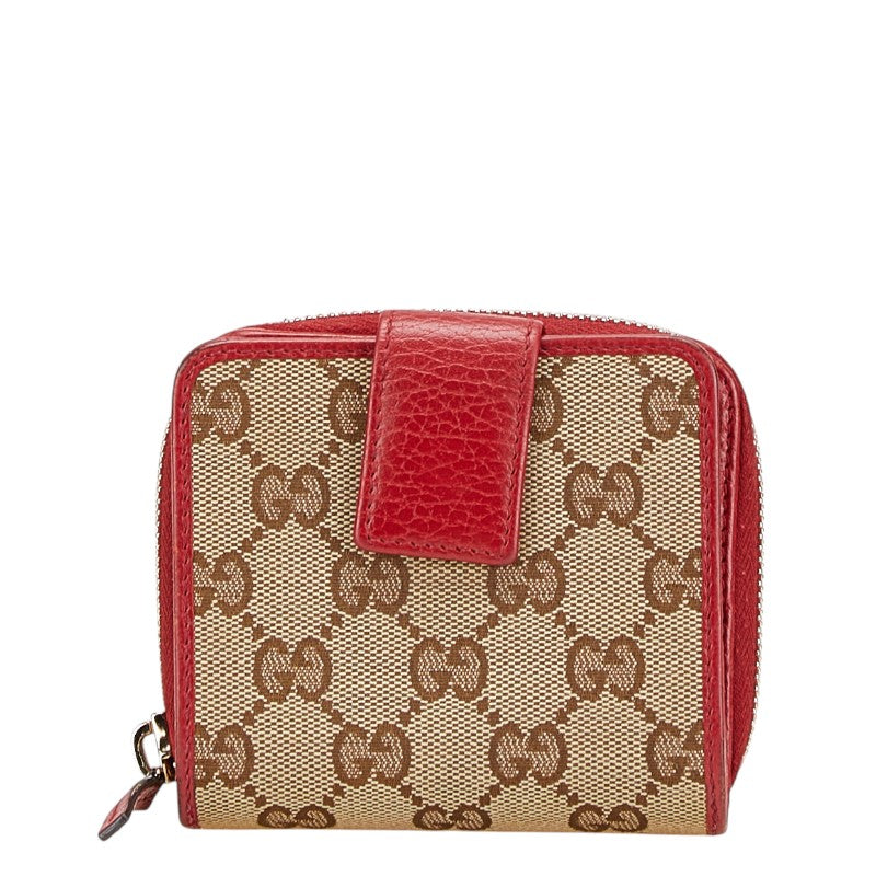 グッチ GGキャンバス 長財布 346056 ベージュ レッド キャンバス レディース GUCCI 【中古】