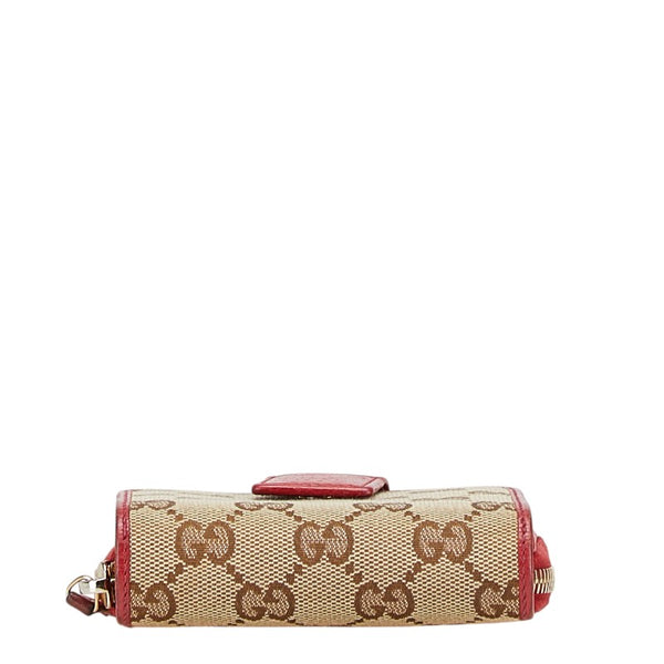 グッチ GGキャンバス 長財布 346056 ベージュ レッド キャンバス レディース GUCCI 【中古】