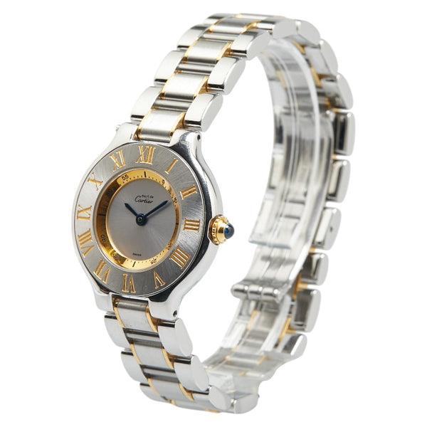 カルティエ マスト21 ヴァンティアン 腕時計 W10073R6 クオーツ シルバー文字盤 ステンレススチール メッキ メンズ CARTIER 【中古】