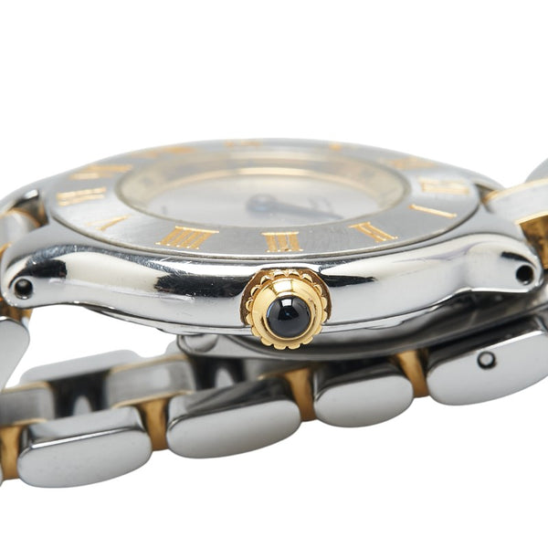 カルティエ マスト21 ヴァンティアン 腕時計 W10073R6 クオーツ シルバー文字盤 ステンレススチール メッキ メンズ CARTIER 【中古】