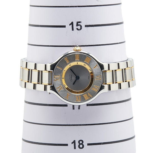 カルティエ マスト21 ヴァンティアン 腕時計 W10073R6 クオーツ シルバー文字盤 ステンレススチール メッキ メンズ CARTIER 【中古】