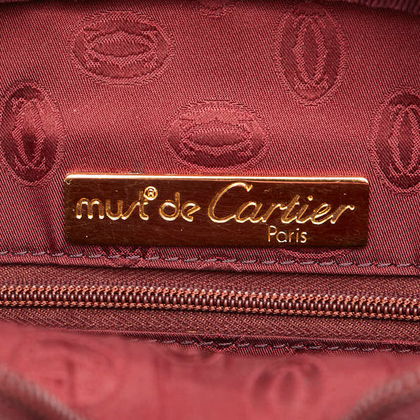 カルティエ マストライン ショルダーバッグ ボルドー ワインレッド レザー レディース CARTIER 【中古】