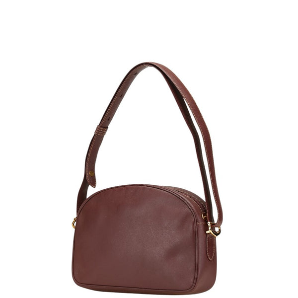 カルティエ マストライン ショルダーバッグ ボルドー ワインレッド レザー レディース CARTIER 【中古】