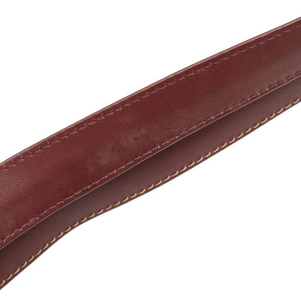 カルティエ マストライン ショルダーバッグ ボルドー ワインレッド レザー レディース CARTIER 【中古】