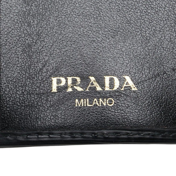 プラダ ロゴ金具 6連 キーケース ブラック レザー レディース PRADA 【中古】