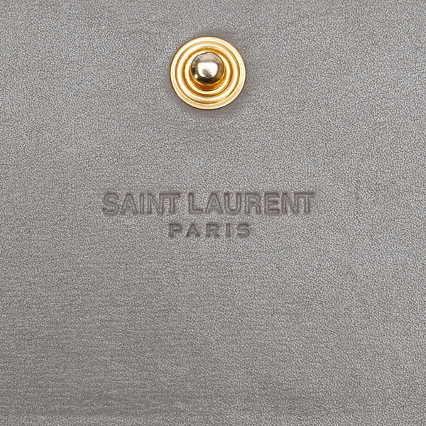サンローラン 長財布 372267 グレー レザー レディース SAINT LAURENT 【中古】