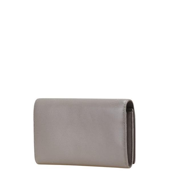 サンローラン 長財布 372267 グレー レザー レディース SAINT LAURENT 【中古】
