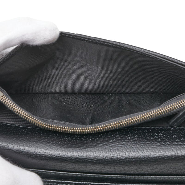 グッチ GGマーモント 長財布 428740 ブラック レザー レディース GUCCI 【中古】