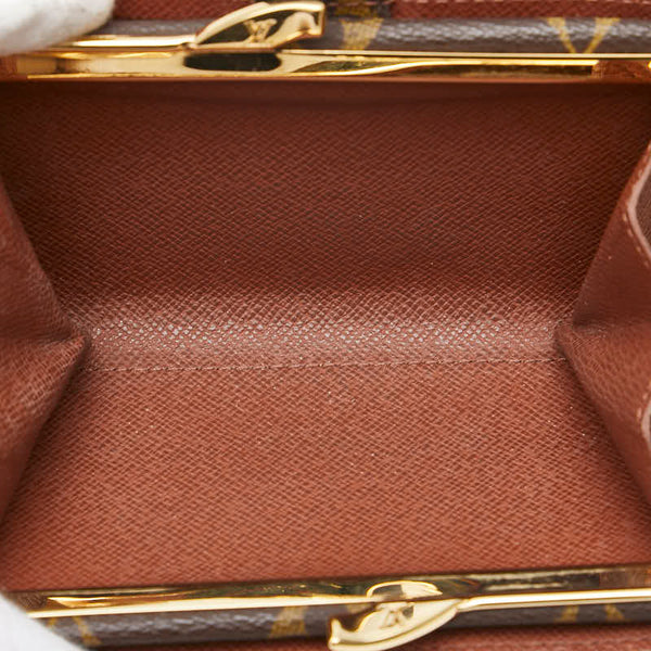ルイ ヴィトン モノグラム ヴィエノワ 二つ折り財布 M61663 ブラウン PVC レザー レディース LOUIS VUITTON 【中古】