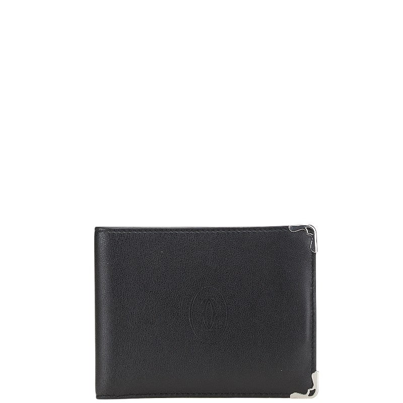 カルティエ マストライン 札入れ ブラック レザー メンズ CARTIER 【中古】