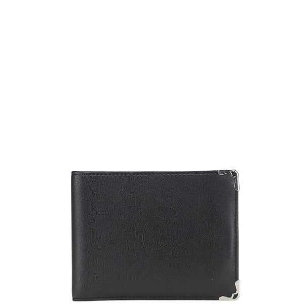 カルティエ マストライン 札入れ ブラック レザー メンズ CARTIER 【中古】