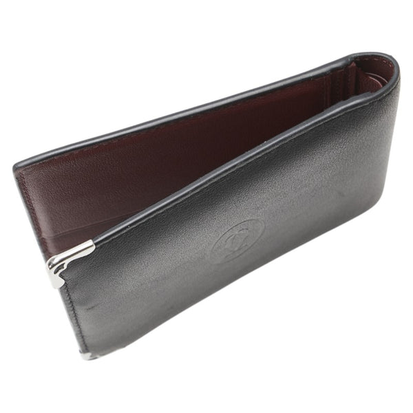 カルティエ マストライン 札入れ ブラック レザー メンズ CARTIER 【中古】