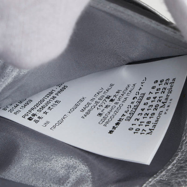 マルタンマルジェラ エンベロープ 三つ折り財布 S56UI0136 シルバー レザー レディース MARTIN MARGIELA 【中古】