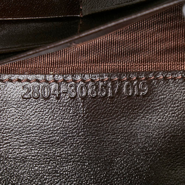 フェンディ ズッカ 長財布 30851 ブラウン キャンバス レザー レディース FENDI 【中古】