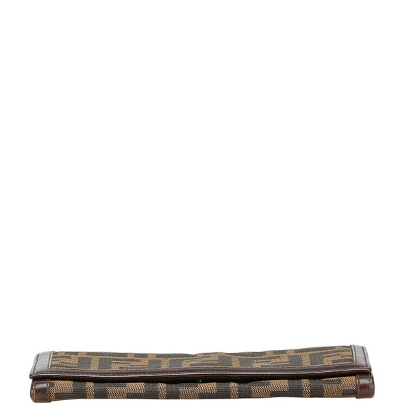 フェンディ ズッカ 長財布 30851 ブラウン キャンバス レザー レディース FENDI 【中古】