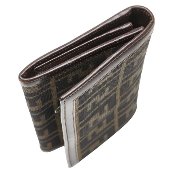 フェンディ ズッカ 長財布 30851 ブラウン キャンバス レザー レディース FENDI 【中古】