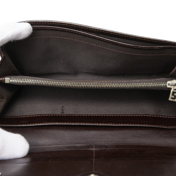 フェンディ ズッカ 長財布 30851 ブラウン キャンバス レザー レディース FENDI 【中古】