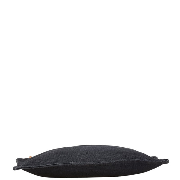 エルメス ヨッティングGM ポーチ ブラック コットン レディース HERMES 【中古】